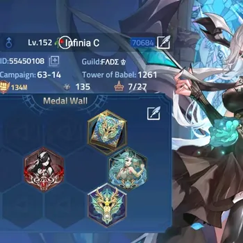 Mobile Legends: Adventure Accounts Global|Lv.152|134m Power|Camp 63-14|Vip 9|Hero 207|27 Awaken|6 UR|4 Epic Skin|11 Elite