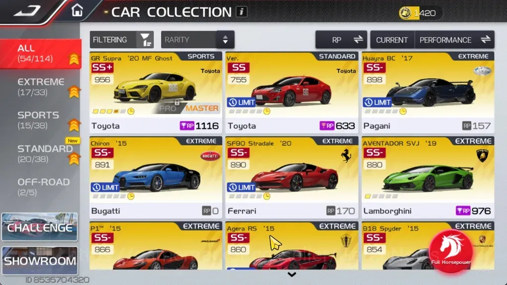 Racing Master Accounts SEA|Lv 7|Collab MF Ghost Toyota GR Supra E3|Lamborghini Aventador SVJ E1,McLaren P1,Porsche 918 1
