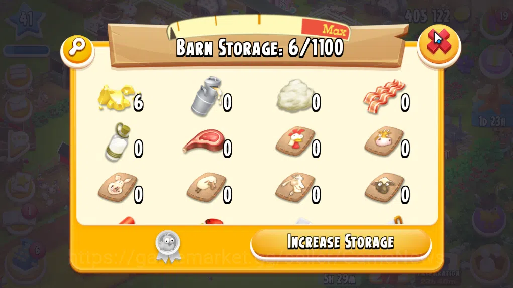 Hay Day Accounts Level 41 | Barn Storage 1100 + Silo Storage 625 | 405k Coins, 31 Diamonds |CN ON|Log Supercell ID|Take 7