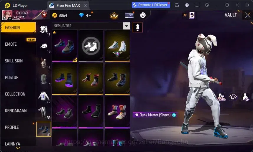 Free Fire Accounts Indonesia | Evo SCAR Megalodon Alpha Lv3 | Bundle image 11