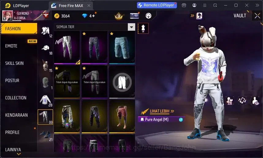 Free Fire Accounts Indonesia | Evo SCAR Megalodon Alpha Lv3 | Bundle image 12