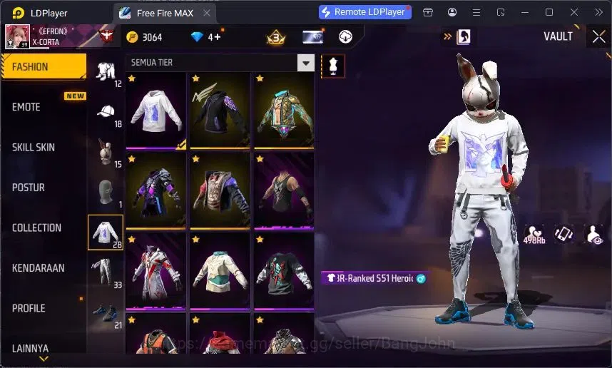 Free Fire Accounts Indonesia | Evo SCAR Megalodon Alpha Lv3 | Bundle image 13