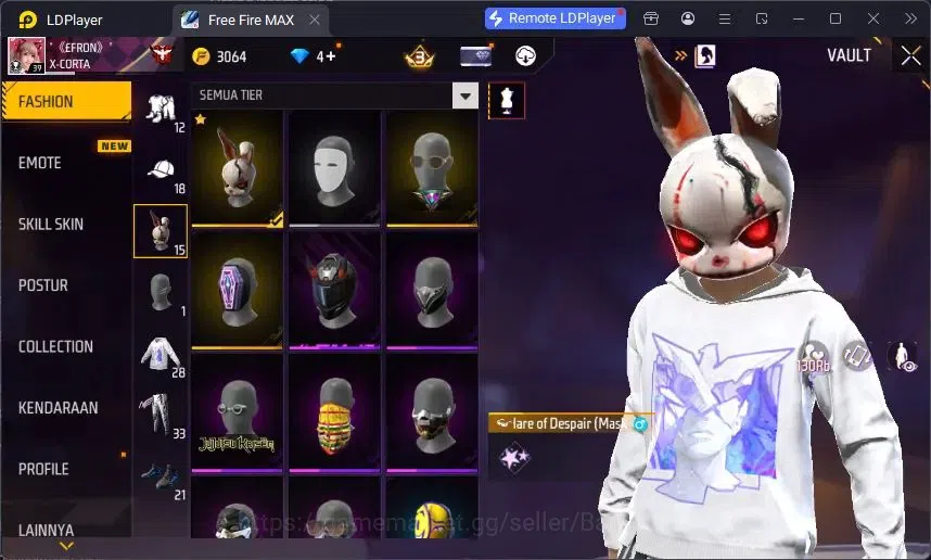 Free Fire Accounts Indonesia | Evo SCAR Megalodon Alpha Lv3 | Bundle image 14