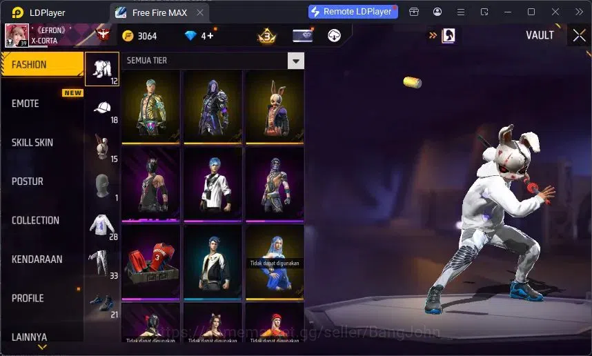Free Fire Accounts Indonesia | Evo SCAR Megalodon Alpha Lv3 | Bundle image 16