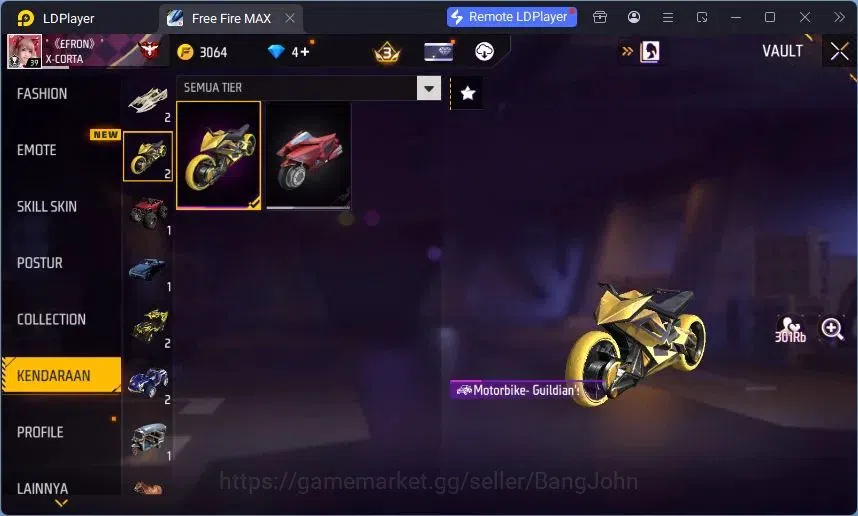 Free Fire Accounts Indonesia | Evo SCAR Megalodon Alpha Lv3 | Bundle image 4