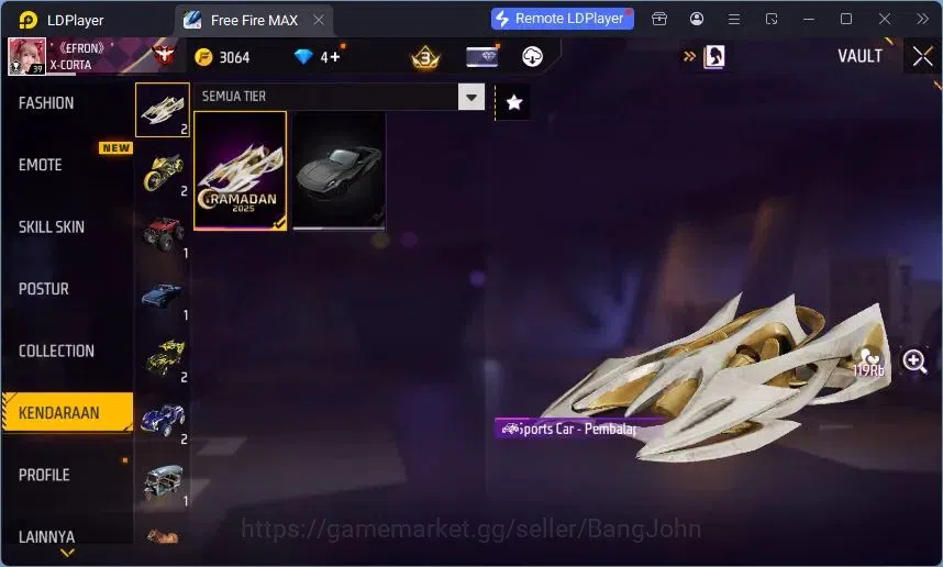 Free Fire Accounts Indonesia | Evo SCAR Megalodon Alpha Lv3 | Bundle image 5