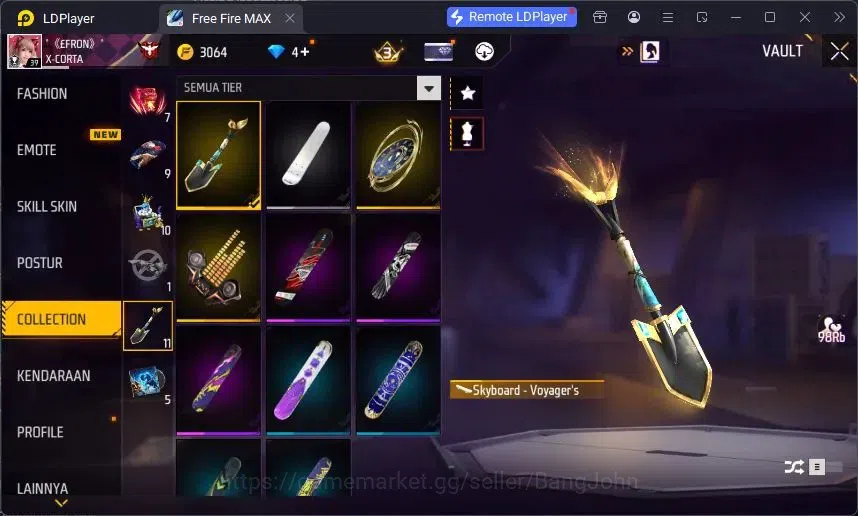 Free Fire Accounts Indonesia | Evo SCAR Megalodon Alpha Lv3 | Bundle image 6