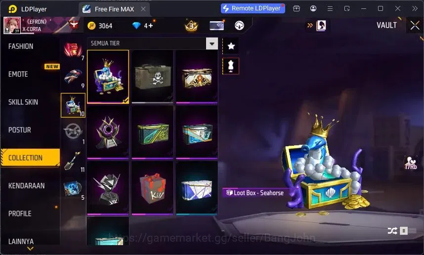 Free Fire Accounts Indonesia | Evo SCAR Megalodon Alpha Lv3 | Bundle image 7