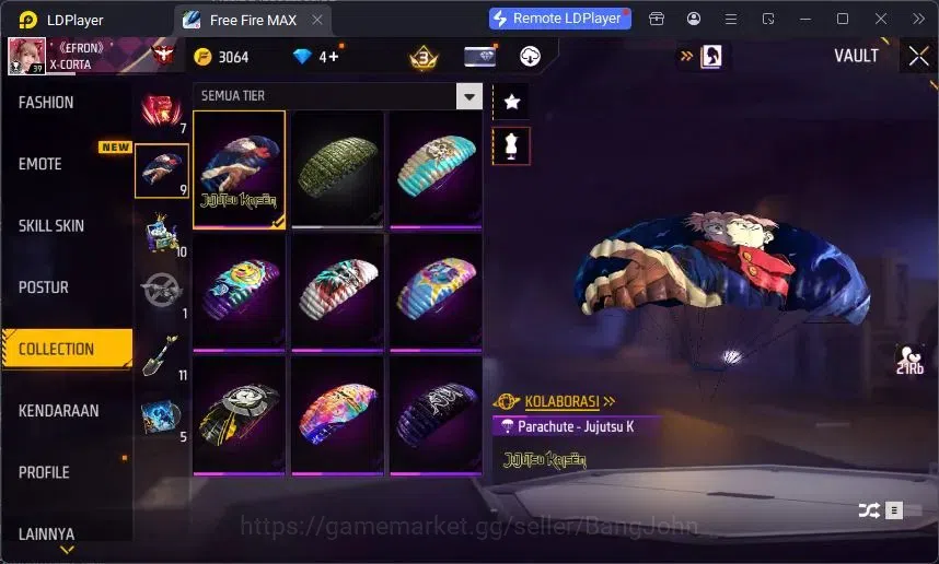 Free Fire Accounts Indonesia | Evo SCAR Megalodon Alpha Lv3 | Bundle image 8