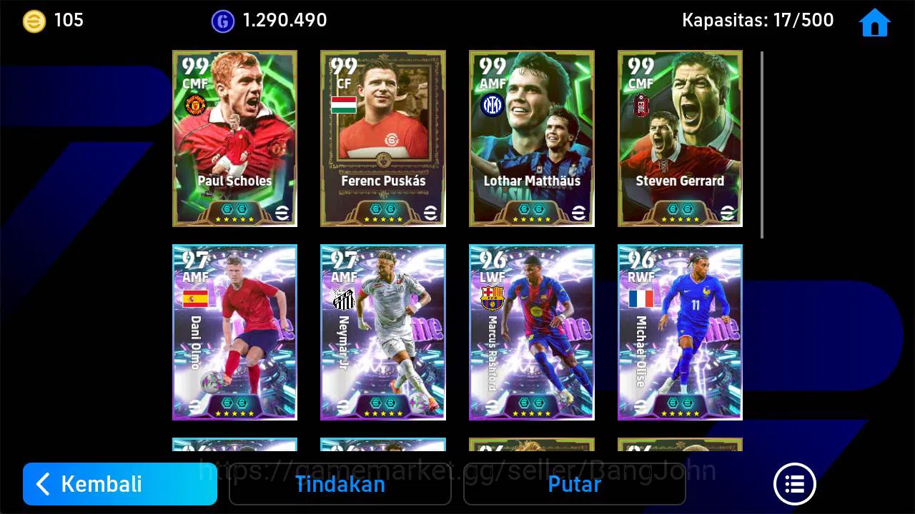 eFootball Accounts Power 3174, scholes epic, Puskas legend, Matthaus  image 4