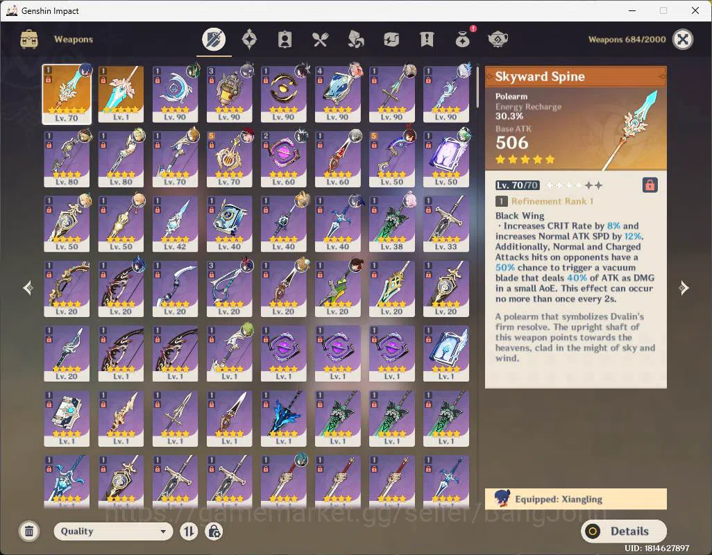 Genshin Impact Accounts ASIA|AR 57|High End|9 limit|PremTeam Nefer|Skirk,C image 15