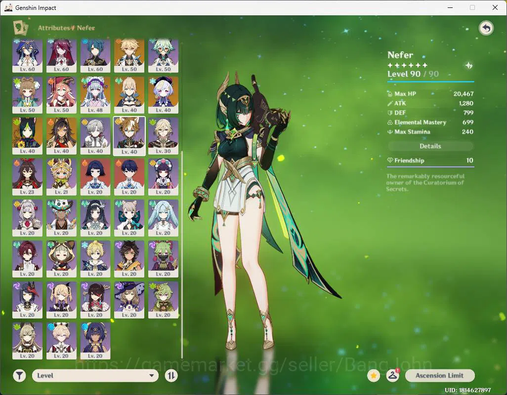 Genshin Impact Accounts ASIA|AR 57|High End|9 limit|PremTeam Nefer|Skirk,C image 16