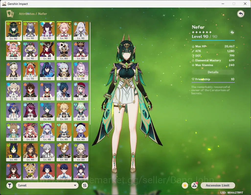 Genshin Impact Accounts ASIA|AR 57|High End|9 limit|PremTeam Nefer|Skirk,C image 17