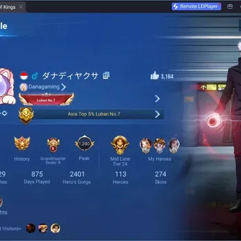 Honor of Kings Accounts Rare Skin Global|113H 274S|1 Mythic|1 Blessed|1 Precious Collab|4 LNY 2025|JJK Kongming|4