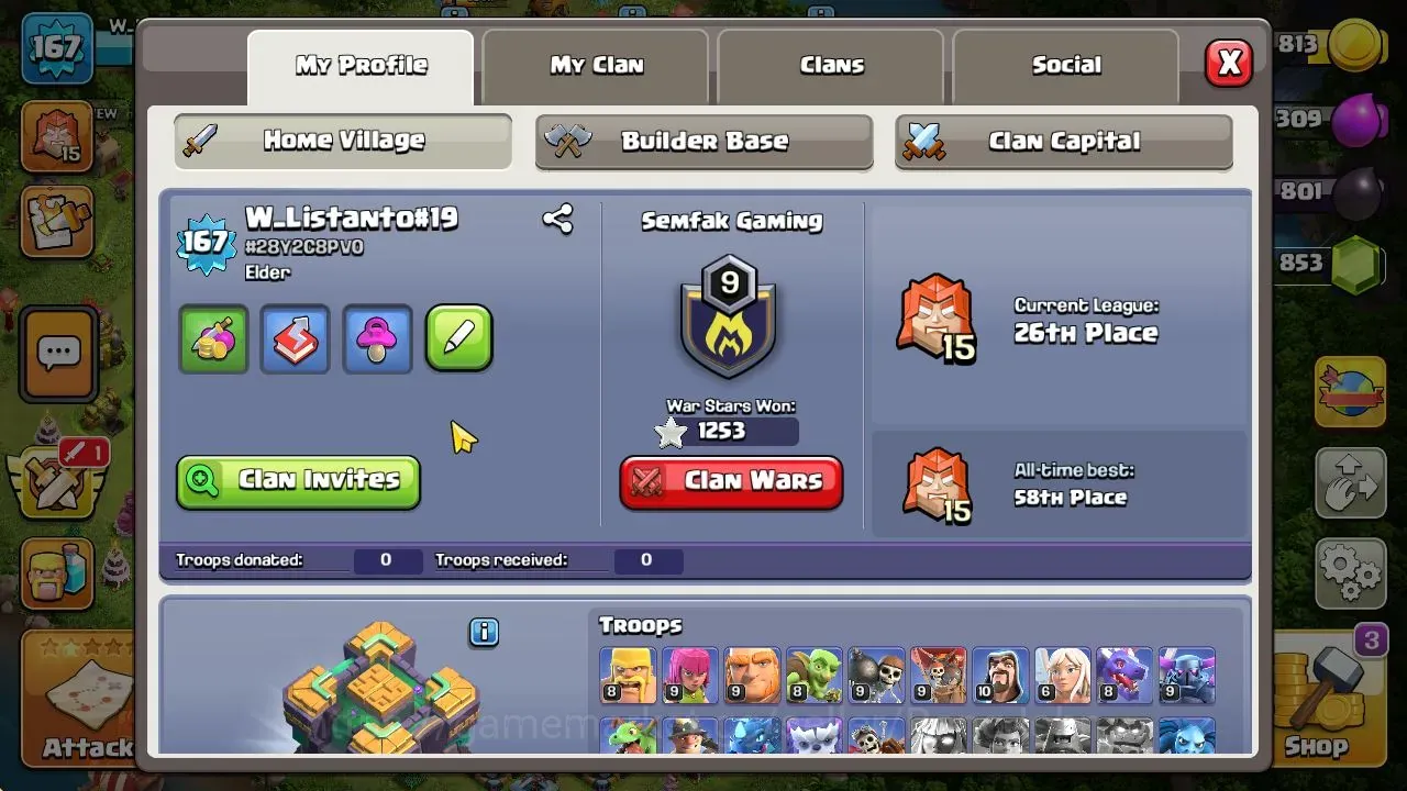 Clash of Clans Accounts High-End TH14-BH7 | Lv.167 | BK60,AQ65,MP48,GW44,RC25 | BM9-HH7 | 5 legendary + 4 Gold Skins | 853 1
