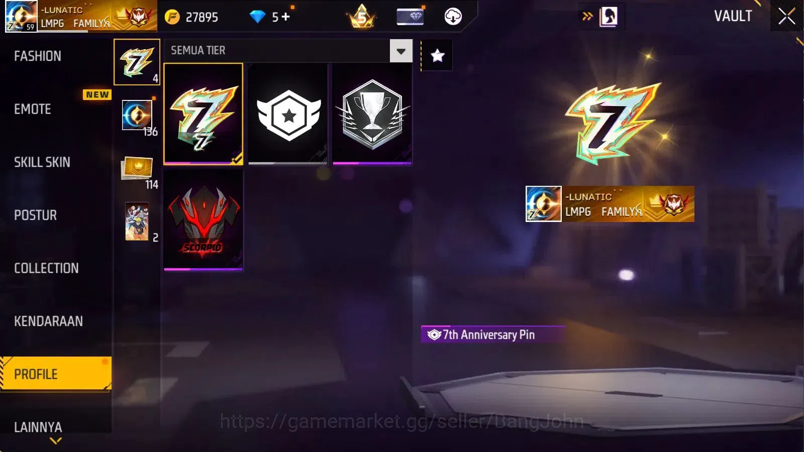 Free Fire Accounts Indonesia | Evo M1014 Scorpio Shatt Lv8 | M1887 Em image 18
