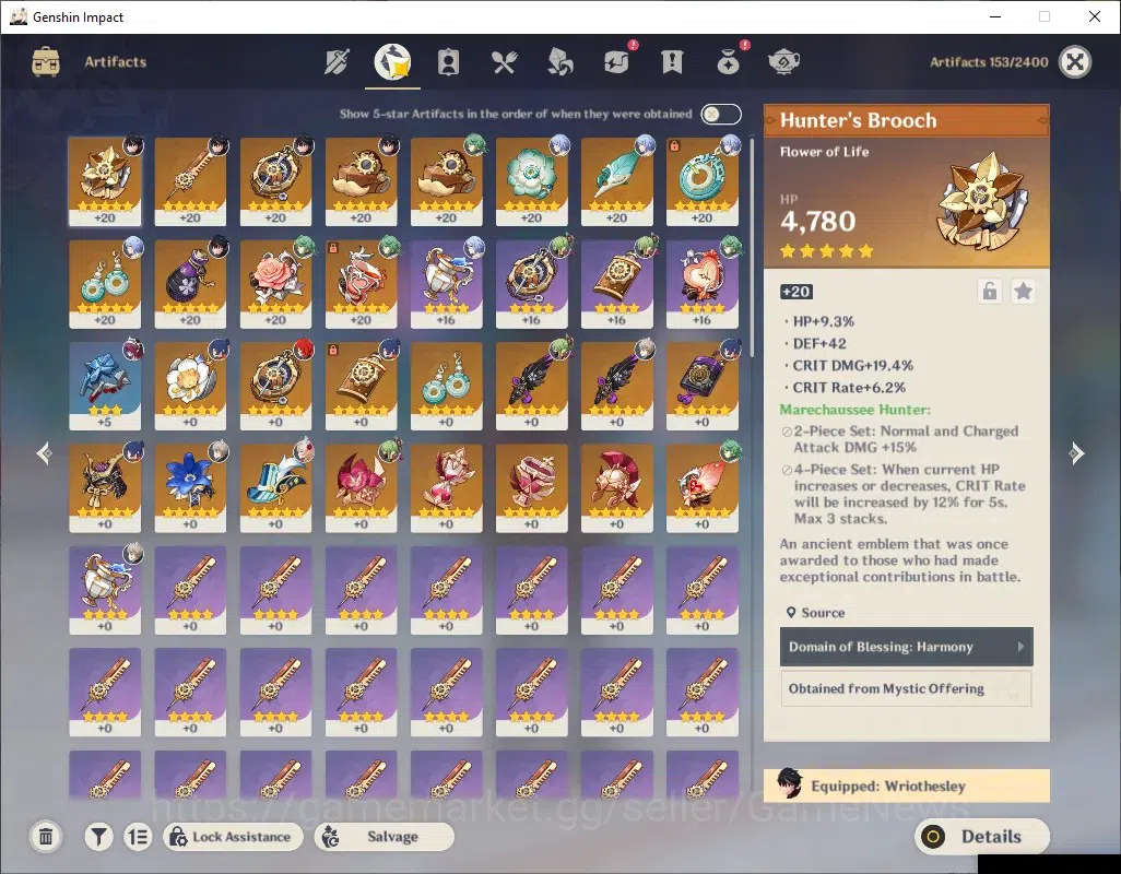 Genshin Impact Accounts ASIA|AR 45|3 Limited + 2 (*5 Weapon)|Wriothesley,B image 5