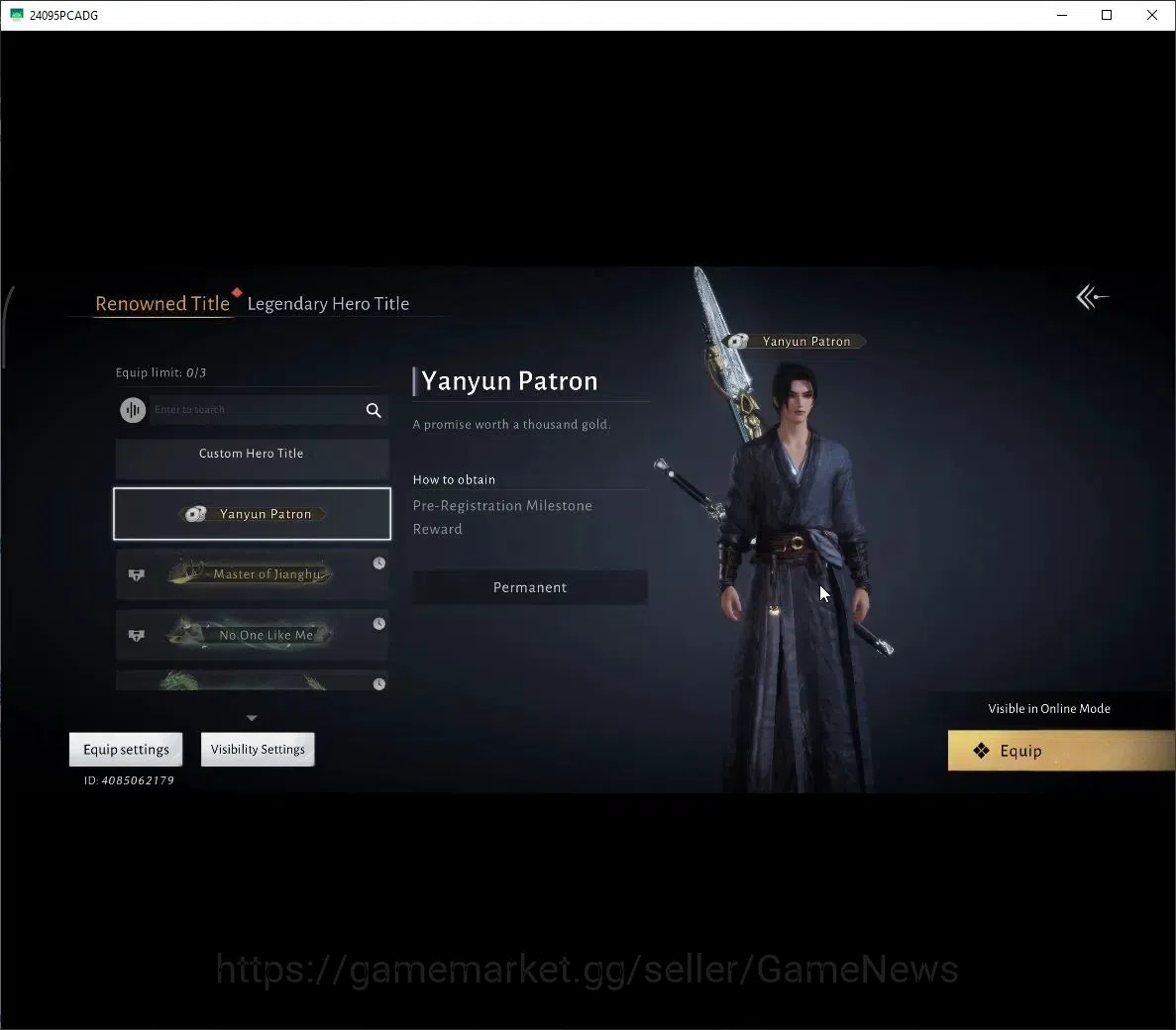 Where Winds Meet Accounts GLOBAL|Lv 19|4085 GS|1 Harmonic Core|Jianghu Wanderer set|Peacuful Life,Anthem of Ages,Wanderer's 3
