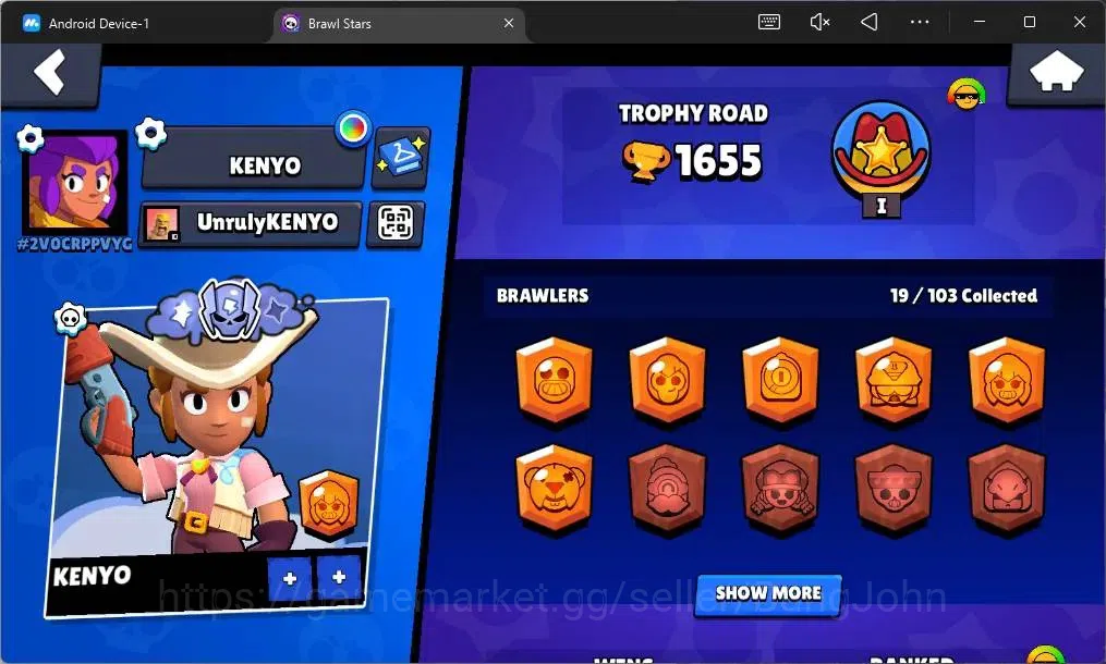 Brawl Stars Accounts Global |1655 Trophy |19 Brawler|2 Max Hypercharge image 2