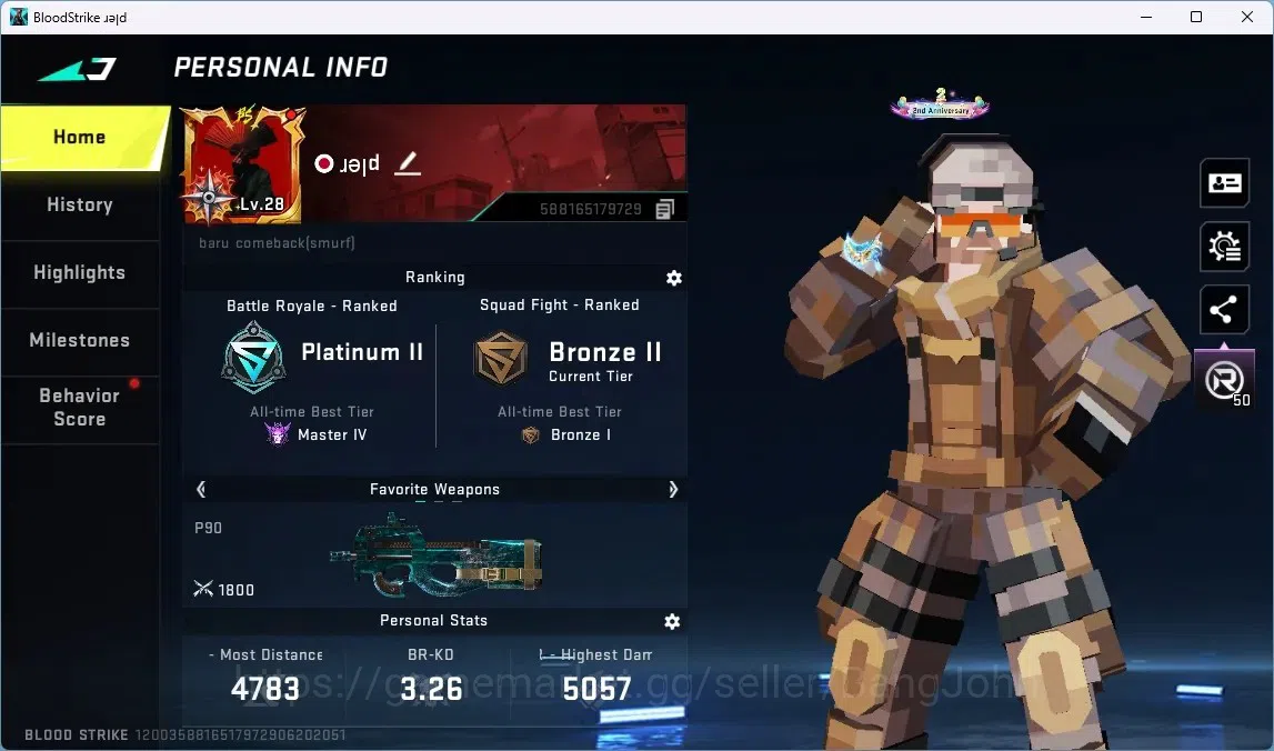 Blood Strike Accounts ASIA | ULTRA MELEE: Talon Knife | 4 7DS: AK47,M700 image 1