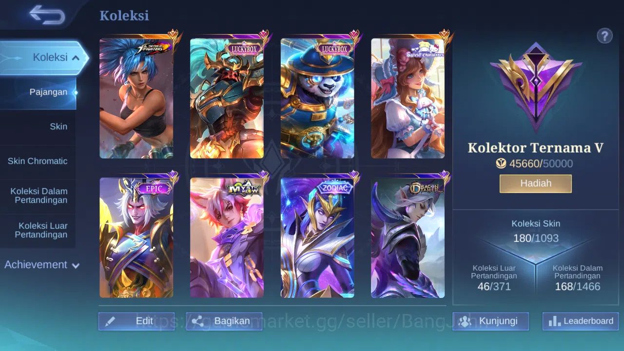 Mobile Legends: Bang Bang Accounts Hero 76 Skin 180 | Luckybox Alpha, Akai | KOF kari image 13