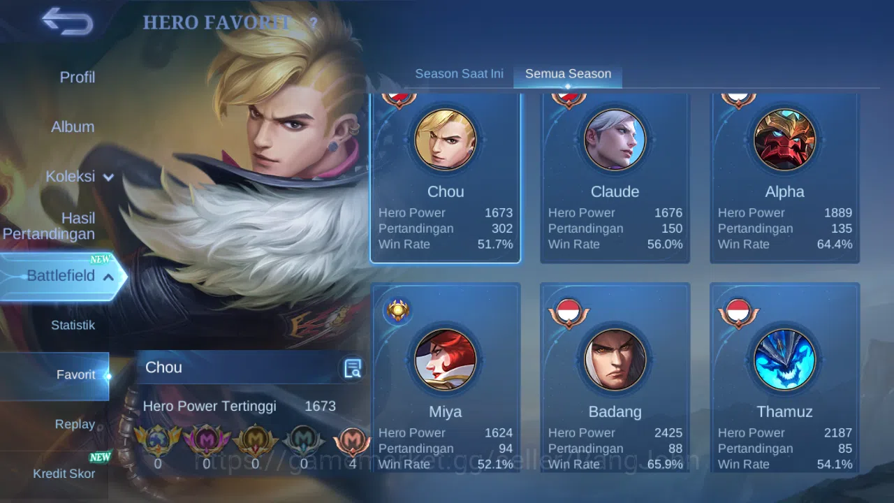 Mobile Legends: Bang Bang Accounts Hero 76 Skin 180 | Luckybox Alpha, Akai | KOF kari image 18
