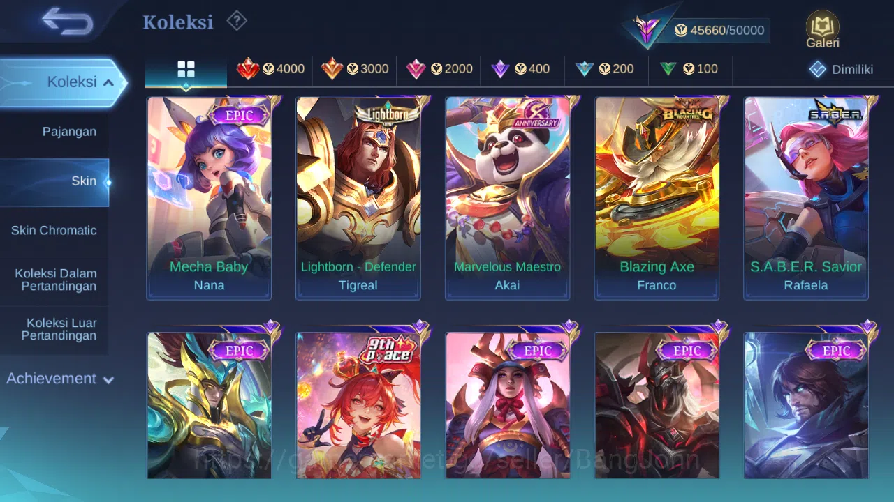 Mobile Legends: Bang Bang Accounts Hero 76 Skin 180 | Luckybox Alpha, Akai | KOF kari image 4