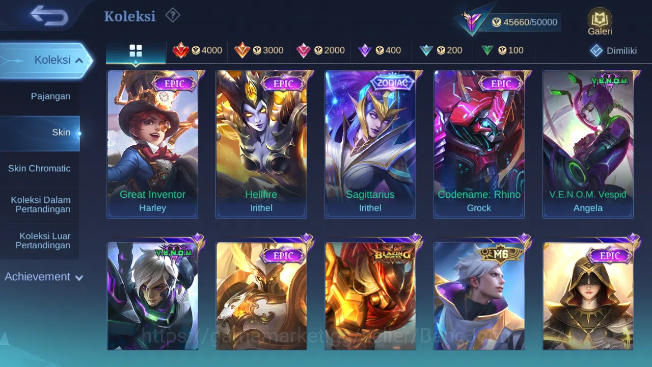 Mobile Legends: Bang Bang Accounts Hero 76 Skin 180 | Luckybox Alpha, Akai | KOF kari image 6