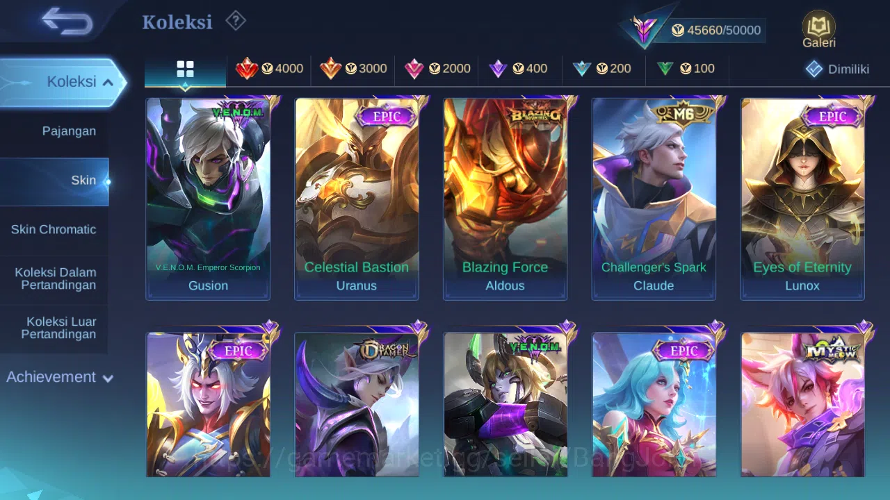 Mobile Legends: Bang Bang Accounts Hero 76 Skin 180 | Luckybox Alpha, Akai | KOF kari image 7