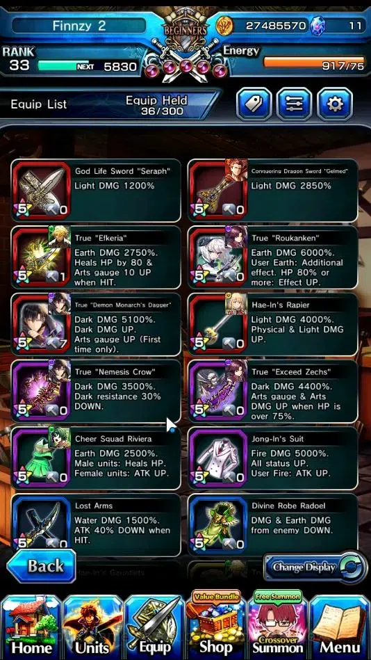 Grand Summoners Accounts Global|Rank 33|8 Ascend|(Sung Jinwoo)+TW,Chloe,WH image 5