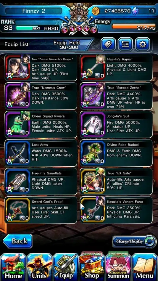 Grand Summoners Accounts Global|Rank 33|8 Ascend|(Sung Jinwoo)+TW,Chloe,WH image 6
