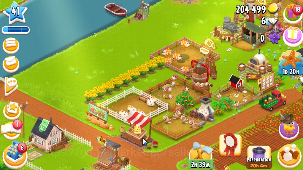 Hay Day Accounts Level 41 | Barn Storage 1100 + Silo Storage 625 | 204k Coins, 6 Diamonds |CN ON|Log Supercell ID|Take 4