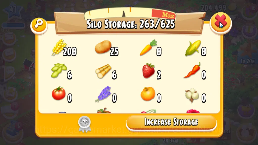Hay Day Accounts Level 41 | Barn Storage 1100 + Silo Storage 625 | 204k Coins, 6 Diamonds |CN ON|Log Supercell ID|Take 8
