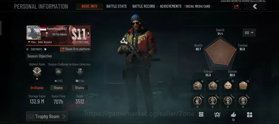 Arena Breakout Accounts High Value Mobile|SV 132.9M|CV 89M|Arena FAL,MG H416,BG LR-AR1, Edelweiss AUG,Shield MP5 + many 1