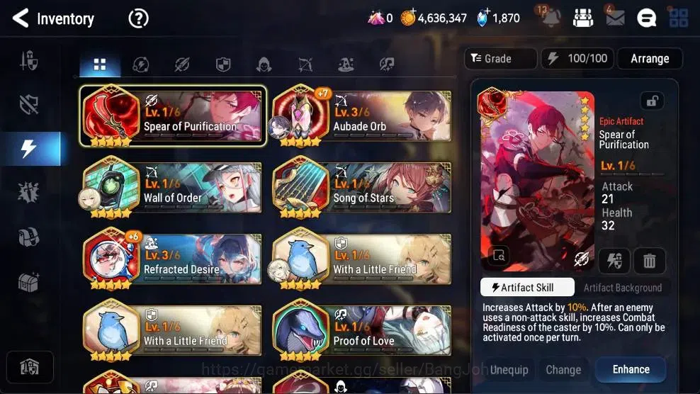 Epic Seven Accounts Starter Global Unverif | 2 ML(LOTScales,AVildred)|PoH+Bless ON|SS 1.8K|Gold 4.6M|Stigma 37K| |Log 12