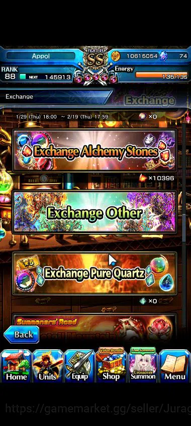 Grand Summoners Accounts Starter Global|Rank 88|18 Ascend |[WHfenTW,DLS RimuruTW,SaberAlterTW,Etc]Mira,Chloe,Milim,Etc|Lpot 8