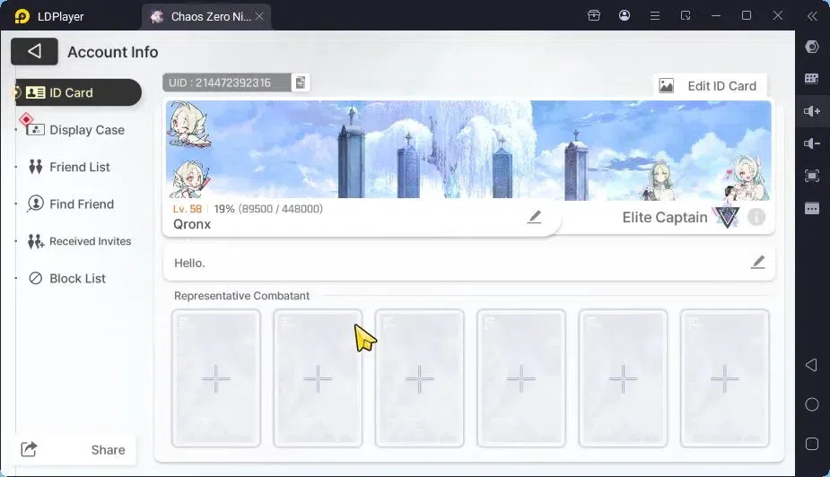 Chaos Zero Nightmare Accounts ASIA | Lv.58| 18 SSR ChizuruEM1,HeidemarieEM2,RitaEM3,SerenielEM4,YukiEM1,HugoEM1,Mei LinEM1 2