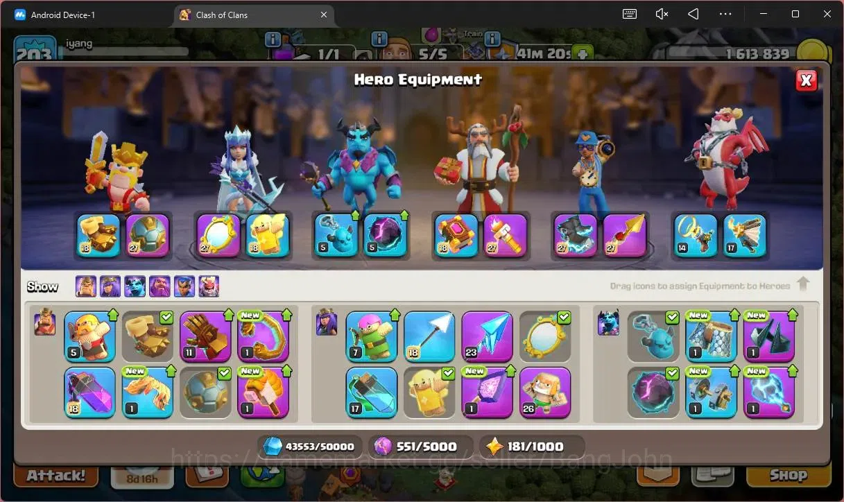 Clash of Clans Accounts Global |TH18–BH10|LVL 203|HH 12|BK52,AQ58,MP41,GW4 image 11