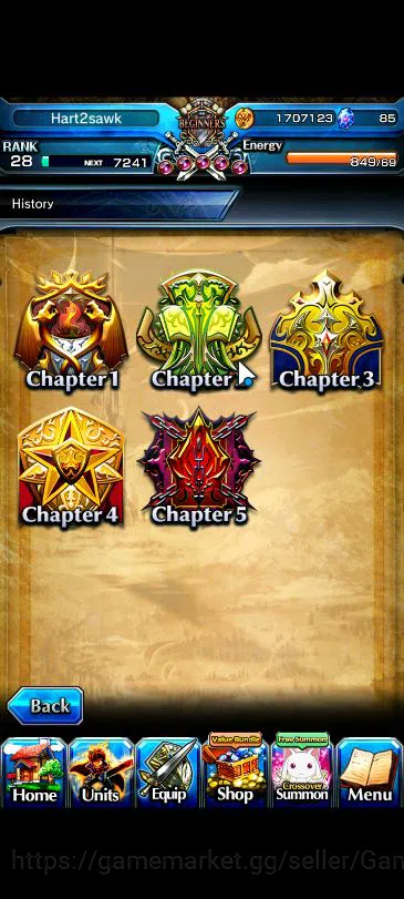 Grand Summoners Accounts Global|Rank 28|Starter|4 Ascend|Shirou Emiya,Chloe image 5