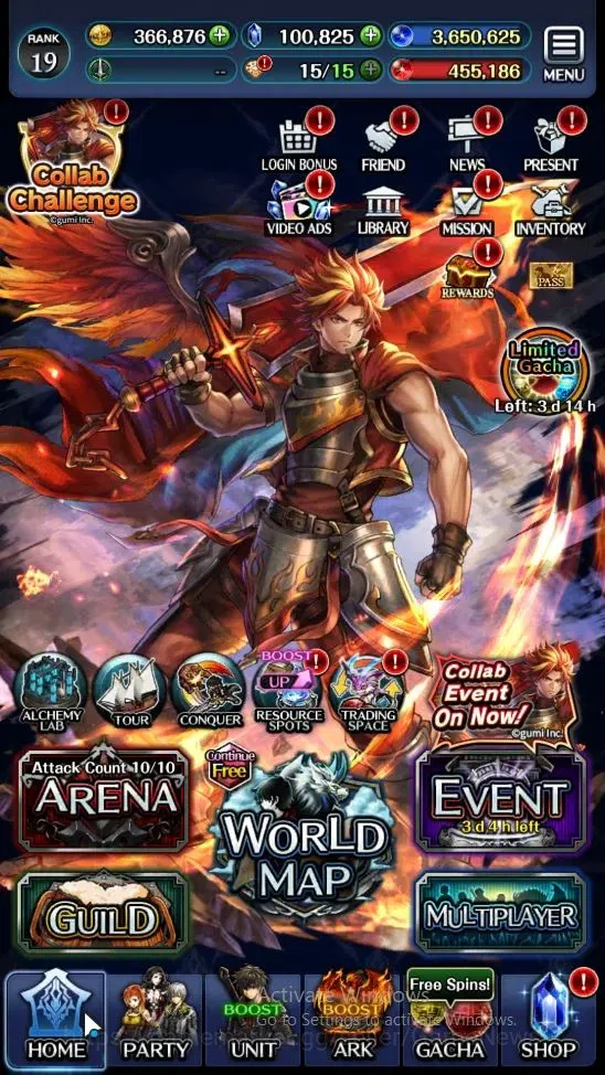 Last Cloudia Accounts Mid‑Game GLOBAL|Rank 19|100k Crystal|Collab BraveFrontier (G Tilith,FG Vargas)+(G Lilaha,Famille,Kanon 6