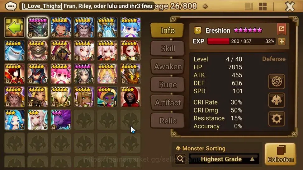 Summoners War: Sky Arena Accounts EUROPE Lv 100|2 LD[Vivachel,Nephthys]|28 Total NB5 image 11