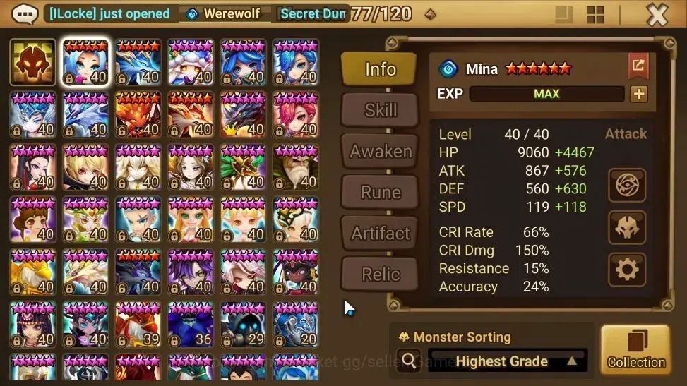 Summoners War: Sky Arena Accounts EUROPE Lv 100|2 LD[Vivachel,Nephthys]|28 Total NB5 image 9