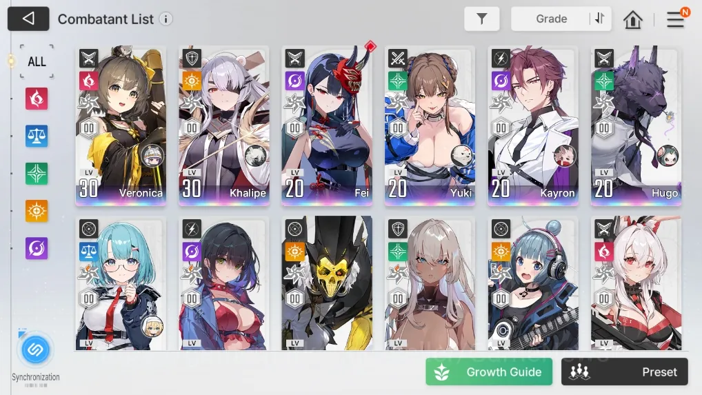 Chaos Zero Nightmare Accounts Global Lv23|6 SSR (Fei,Yuki,Khalipe,Veronica,Kayron,Hugo)+10 1