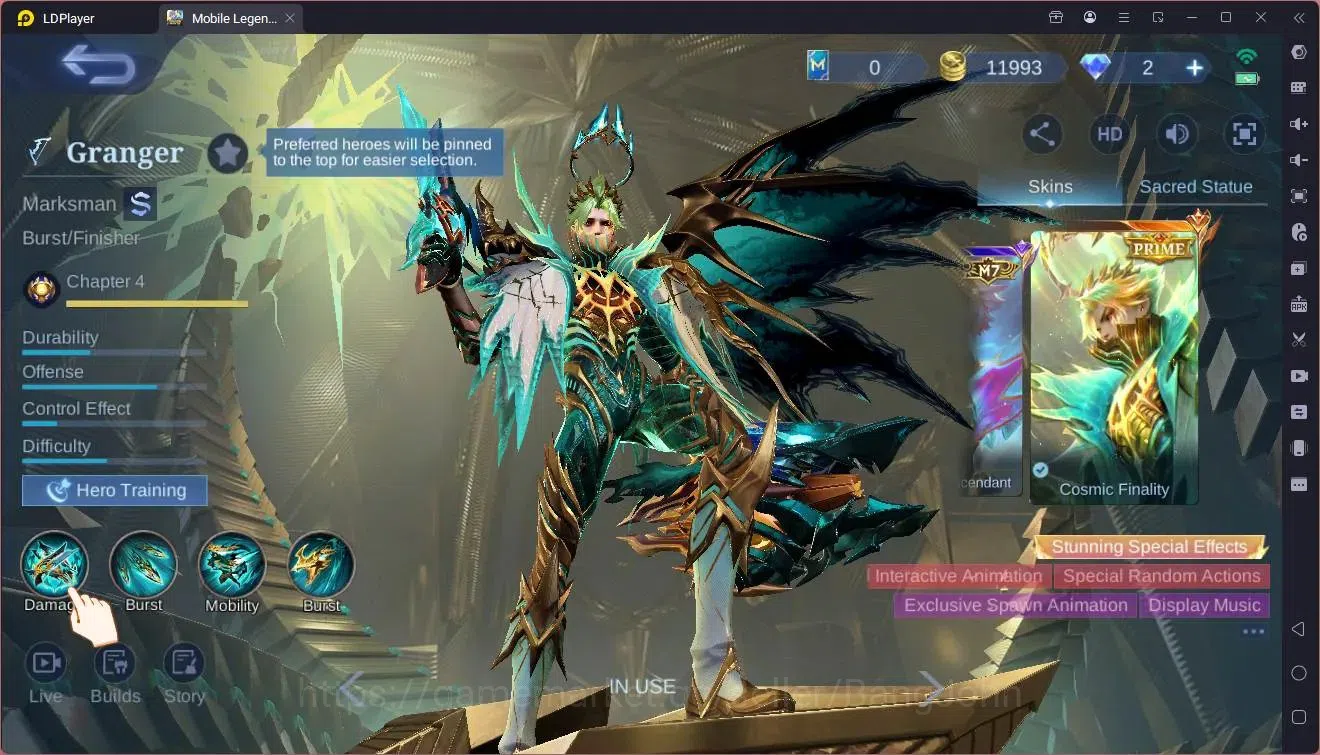 Mobile Legends: Bang Bang Accounts Global|Hero 95|Skin 171|Expert|Prime Granger|KOF K image 9