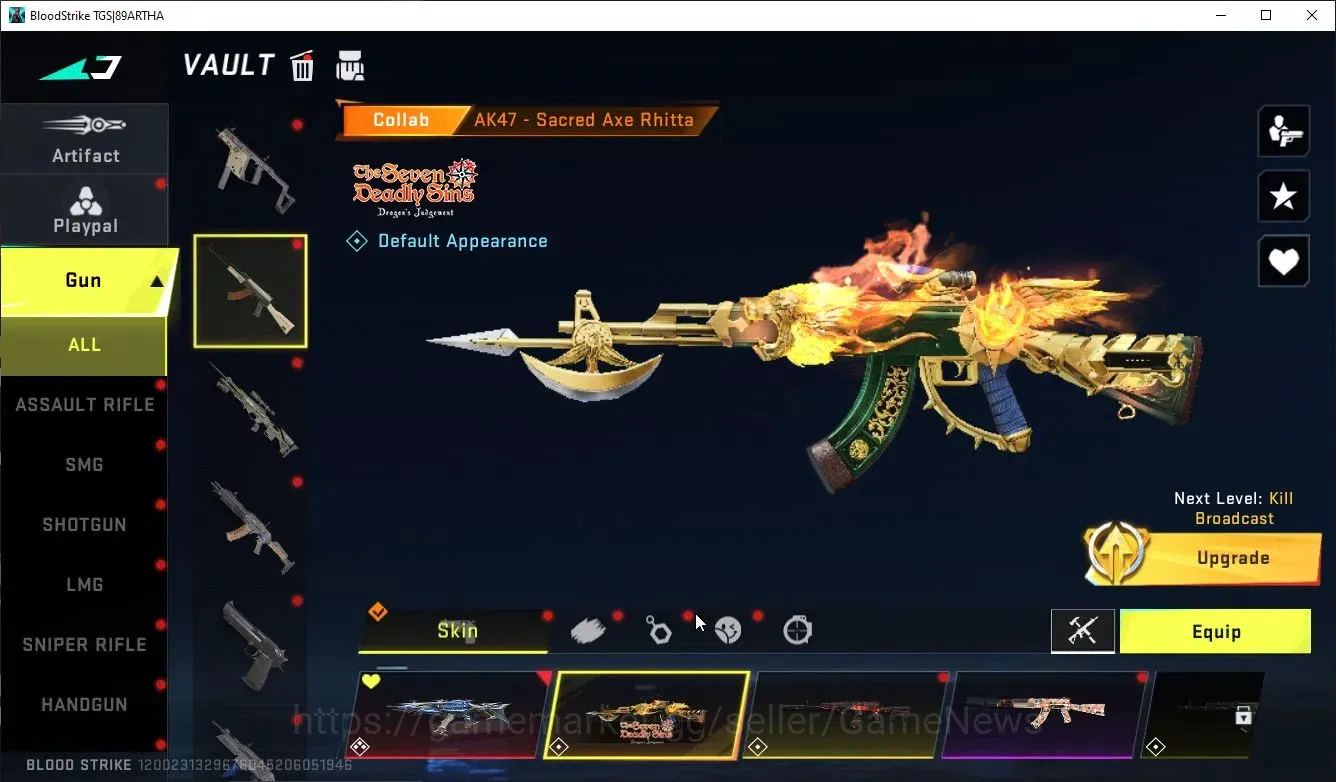 Blood Strike Accounts ASIA|ETERNAL Lv3 AK47,DeAgle+MELEE BFknife,Sword,C image 18