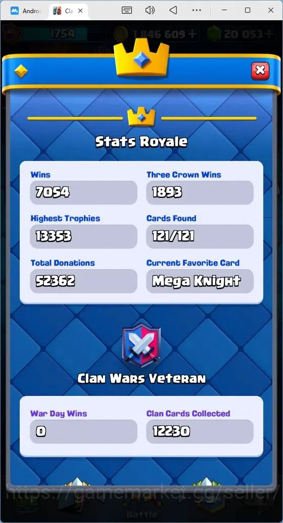 Clash Royale Accounts Mobile |Trophy 13353|21 Max Cards level|23 EVO Car image 2