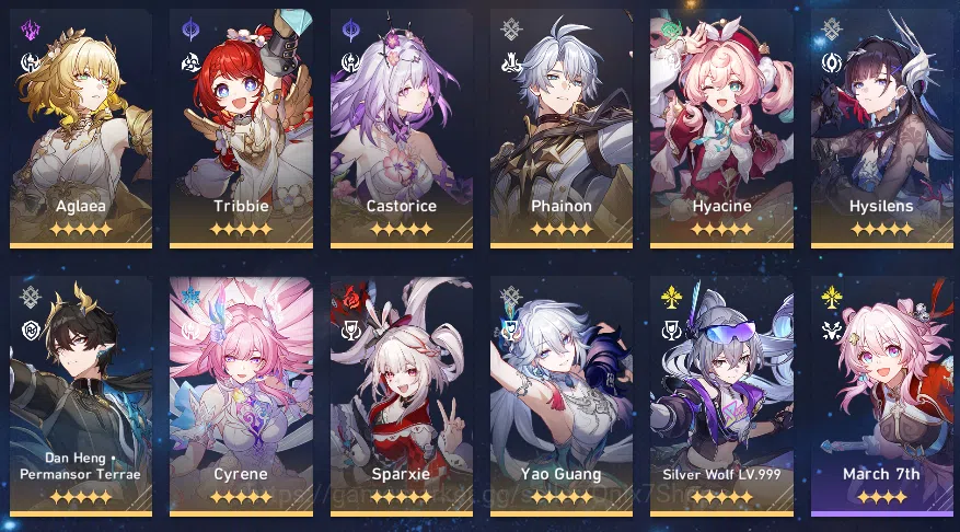 Honkai Star Rail Accounts ASIA | TL 70 | 34* 5 Star | Silverwolf Lv.999 ,Yao image 3