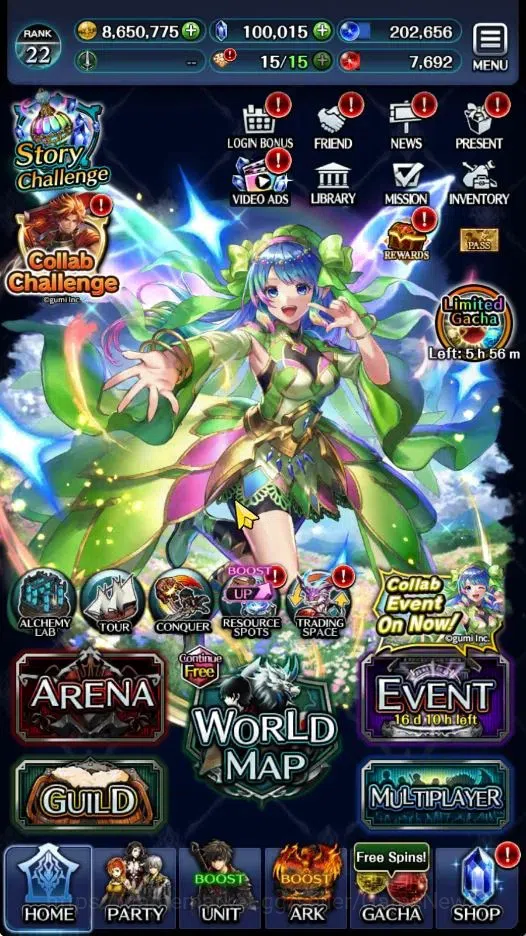 Last Cloudia Accounts GLOBAL|Rank 22|100K Crystal|Collab Brave Frontier  image 6