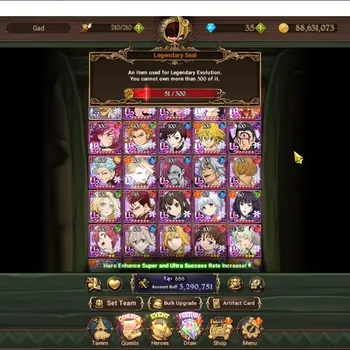The Seven Deadly Sins: Grand Cross Accounts Endgame Asia|3,2M CC|51 LS|1 LR +7 UR+Collab TOG,Shield Hero|HK Esca2/6,C