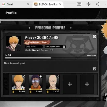 BLEACH: Soul Resonance Accounts Nuverse SEA|Lv.24|3 SSR 1 Sign (IchigoDZ+Sign+Stamp,Tosen,Madarame)|Log Google|TakeMail